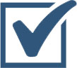 The image shows a graphic representation of a checkmark inside a square, which is typically used to indicate approval or verification.