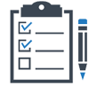 Checklist icon with a clipboard, pen, and To Do list items.